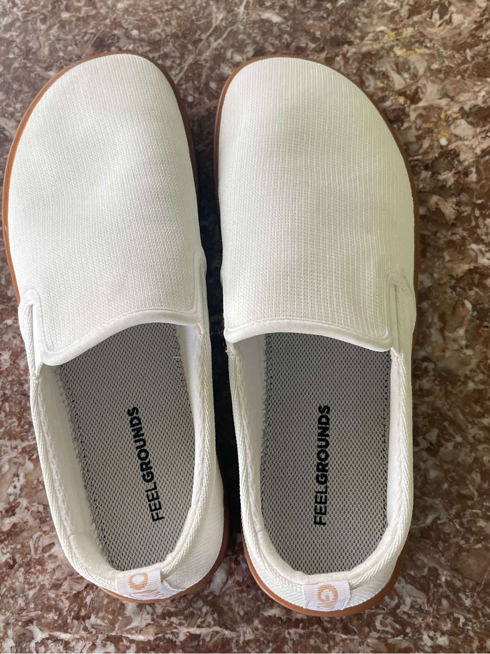 Feelgrounds Men’s White Slip-On Loafers